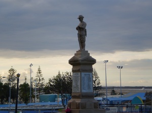 The statue of a Soldier at ANZAC Park at Southport